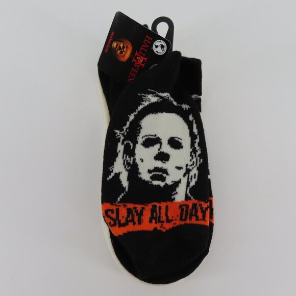 Halloween II Michael Myers Womens 4-10 No Show Socks Kill Count Horror Movie NEW - Picture 2 of 10
